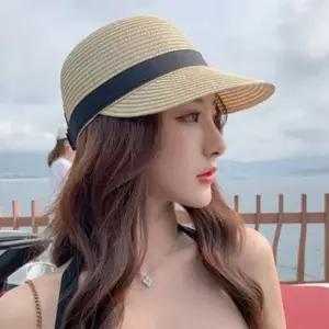 시원한 해변 잡화 통기성 바캉스 볼캡 좋은 썬캡 여성용 밀짚모자 자외선차단 비치 여름 패션 밀짚