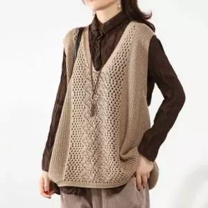 여성 여름조끼 여자 봄 니트 그물 얇은 오버핏 베스트