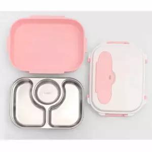 식판도시락(3구) VR07SP08 (핑크) 유아용식판 유치원식판