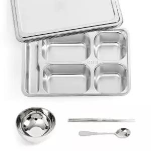 온 FH60DF87 스테인리스 4구 식판 풀세트 수저칸 뚜껑 특대