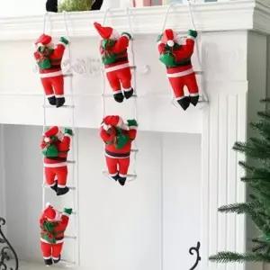 (종류 1인산타)크리스마스 벽 줄 타는 산타 사다리 산타인형 장식_23932040