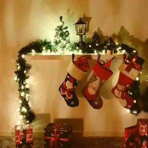 (선택옵션 리스세트)큰손 크리스마스리스 라인리스 전구 롱 줄 리스 크리스마스 장식_23935265