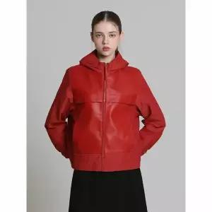 [하프클럽/르오트]양가죽나일론배색반후드자켓-사이즈5577