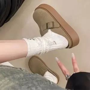 여성 클래식 버클 2컬러 겨울 스트랩 슬리퍼 LK-BL11