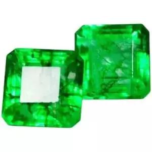 14.00캐럿 콜롬비아 그린 에메랄드 모양 GGI 루즈 보석 수집용 2개 세트 인증 획득