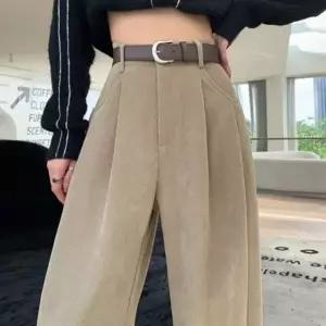 코듀로이 2색 여성 겨울 핀턱 와이드핏 슬랙스 팬츠 골덴바지