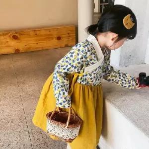 4세 6세 130 3세 여아 7세 120 5세 어린이 110 유아 입기편한 꽃무늬 한복 원피스형 100