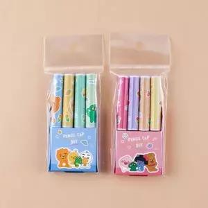 1500 (10개세트) 연필캡 러블리 523C] 4본 세트 카카오리틀프렌즈