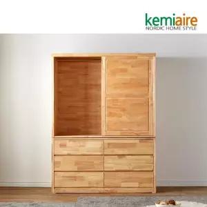 미소 고무나무원목 슬라이딩 하프서랍옷장 KTP-456