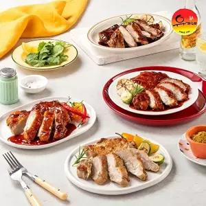 [유가네][T] 꾸운 닭다리살 4종 혼합 8팩 (오리지널, 닭갈비, 찜닭, 칠리)