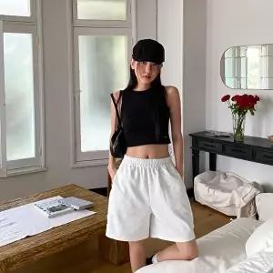 [옷자락]여자 허리밴딩 레이스 포인트 4부 팬츠