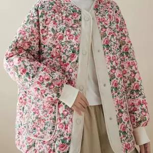 꽃무늬깔깔이 꽃무늬퀄팅점퍼 할머니 아우터 재킷 퀼팅