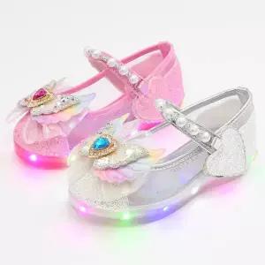 엔젤핏 진주스트랩 국산 아동 불빛 등원 선물 공주 키즈 망사 메쉬 여아 LED 구두
