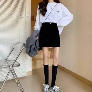 여성 2컬러 편하게 입기 좋은 하이웨스트 미니스커트