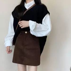 여성 2컬러 하이웨스트 데일리 A핏 치마 미니스커트