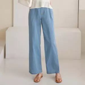 여성 여름 스판 데님 밴딩 일자 청바지 연청바지 PN0751S