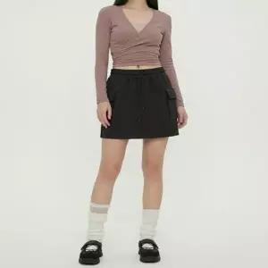 여성 4컬러 허리밴딩 러블리 카고 포켓 미니스커트