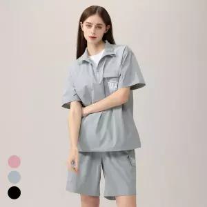 에버라스트 여성 반팔 아노락 세트 쿼터집업 상하 셋업