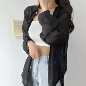 [신세계라이브쇼핑][옷자락] 여자 데일리 바캉스 썸머 시스루 루즈핏 남방