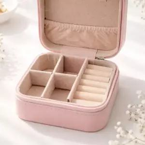 ( )미니 보석함 귀걸이 정리함 악세사리 쥬얼리 가죽케이스