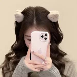 미니 고양이귀 집게핀 삼각형 퍼 집게삔 반묶음 양갈래 헤어핀