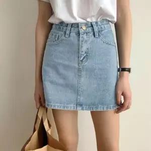 2컬러 A라인 하이웨스트 청치마 미니 데님스커트