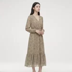 KARRA 모카플라워쉬폰원피스_A6M0126