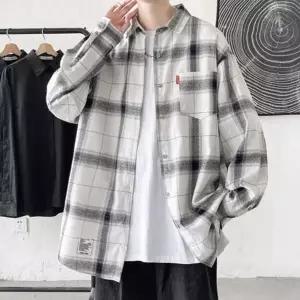 [옷자락]남자 여자 간절기 봄가을 레이어드 체크 셔츠