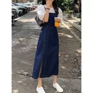 [하프클럽/]체빌레 데님 멜빵 원피스