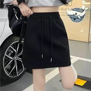 허리밴딩 캐주얼 스커트 여름 바람막이 치마 여성 플 여름 플레어 스커트 머메이드 롱