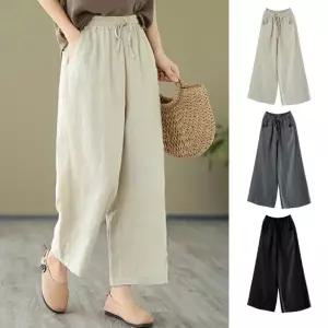 여름 린넨바지 마바지 여성 여름팬츠 린넨 밴딩 와이드팬츠