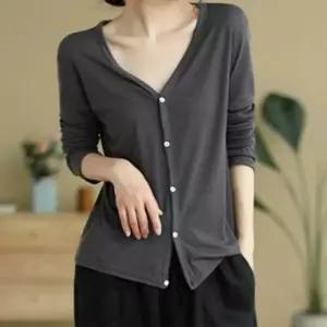 여자여름패션 여름 예쁜 사무실 보온 가디건 냉방 얇 얇은가디건 아우터 여름 여자 패션 브이넥가디건 여성
