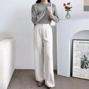 데일리 여자여름니트 뽀얌 라운드 루즈핏 여성여름니 니트 티 여자여름 여성여름 반팔맨투맨