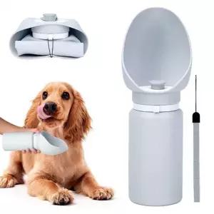 (색상 그레이 550ml)접이식 산책 물통 실리콘 휴대용 외출용 강아지 물그릇 물병 식기 급수기 고양이