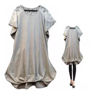 빅사이즈 원피스형 롱티셔츠 그레이 bb42
