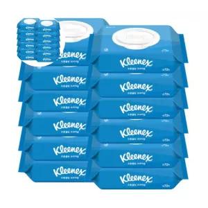 크리넥스 수앤수 코튼클린 물티슈 캡형 72매x6개입x2팩