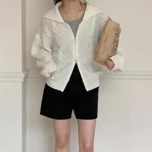 [하프클럽/옷자락]여자 카라넥 꽈배기 투웨이 니트 집업