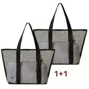 고효율 1+1 지퍼메쉬백 대형 비치백 수영가방 가