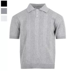 [리빌모아]남자 리브드 카라넥 골지 반팔 니트티 RB-KNH-Q095-아이보리