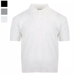 [리빌모아]남자 리브드 카라넥 골지 반팔 니트티 RB-KNH-Q095-그레이