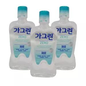 가그린 가글 입냄새제거 구강청결제 제로 750ml 3개 대용량