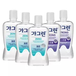 가그린 스트롱 제로 820ml 3개 750ml 2개 상쾌한가글