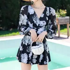 [하프클럽/]코코비치 긴팔 수영복 원피스 휴양지 리조트 여성