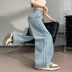 [하프클럽/]여성 여름 청량한 연청 데님팬츠 청바지 하이웨스트