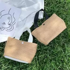 밀짚백 여름 유니크한 미디움 라탄 토트백 비치백 토트백