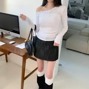 여자 언발넥 셔링 나시 탑 골지 SET