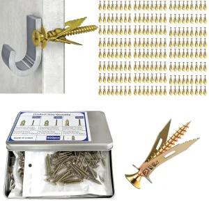 셀프 드릴 드라이월 앵커-400PCS 아연 드라이월용 확장 나사 3사이즈 헤비 듀티 스크류 키트 없음 및 벽