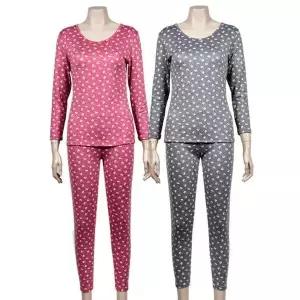 [하프클럽/]스러운 나염 뛰어난 보온성 여성 양모 발열 내의세트