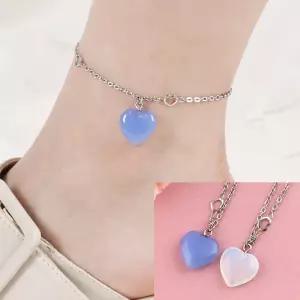 A565 러비더비 하트 써지컬 스틸 체인 발찌 실버 원석 데일리 펜던트 주얼리 무알러지 러브 커플 여자 여성 패션 고양이 강아지 목걸이 발찌 선물 사이즈주문제작가능