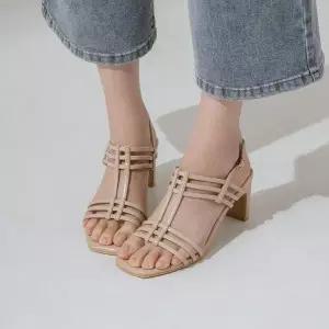 [소보제화]랑쥬 스퀘어 스트랩샌들 7cm